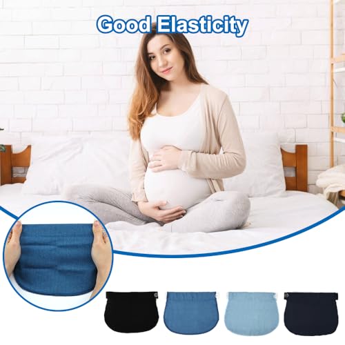 AetherAurora 4 Piezas Extensores de Pantalones de Maternidad, Extensión de Cintura Elástico, Extensores de Jeans con Cintura Ajustable para Embarazadas