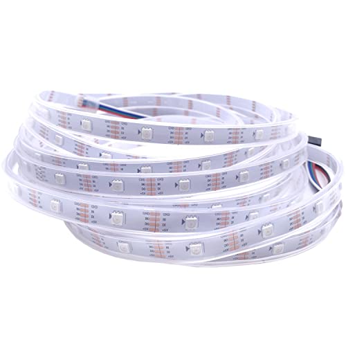 Image of DC 5V WS2813 Led Strip Light Dual Signal Individually Addressable 5m 30 LEDs WS2812B Updated Black White PCB (White PCB IP67, 5M 30LED /M)