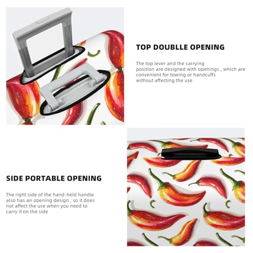 Luggage Cover Protector - Red Chili Pepper Print Fit 18-21 Inch Suitcase Covers for Luggage4