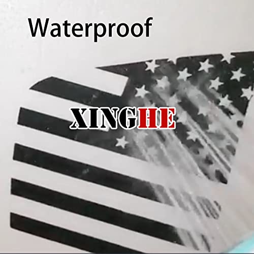 Image of Xinghe for Dodge Charger 2011-2023, Rear Side Window American Flag Decals, 2pcs Matte Black USA Flag Decal for Truck Back Window, Waterproof Vinyl, Durable and Easy Remove Truck Decal