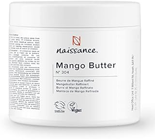 Naissance Refined Mango Butter (#304) 250g - Pure, Natural, Cruelty Free, Vegan - Moisturising and Nourishing - Ideal for Aromatherapy, Skincare, Haircare, Massage and DIY Beauty Recipes