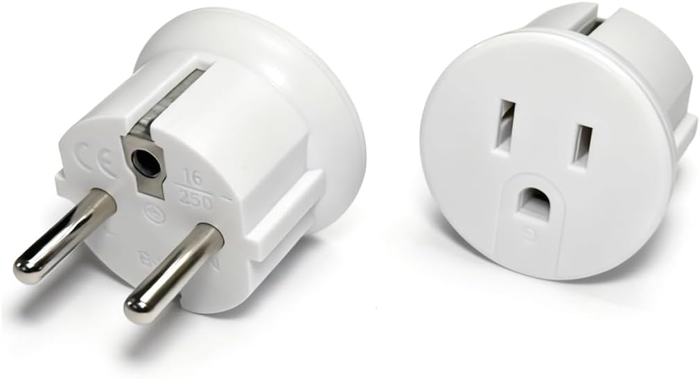 US to Europe Travel Plug Adapter (2-Pack) – Type E/F –