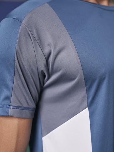 Image of FitMonkey Sports Breathable Crew Neck Dry Fit T Shirt | Regular Fit Cut & Sew T Shirt for Men |Sport T Shirt for Men |Quick Dry Technology with Moisture Control |Lightweight