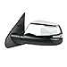 Driver Side Mirror for Toyota Tundra, textured black w/chrome cover, w/blind spot detection, foldaway, Driver Side, Heated Power