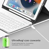 JKSML Etui na Klawiaturę do iPad 9./8./7. Generacji (2021/2020/2019) z Uchwytem na Rysik, Miękkie Etui Ochronne z Termoplastycznego Poliuretanu (TPU) Czarny