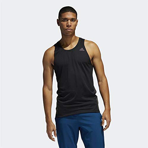 Adidas Runr Singlet M Camiseta De Tirantes, Hombre, Negro, XL