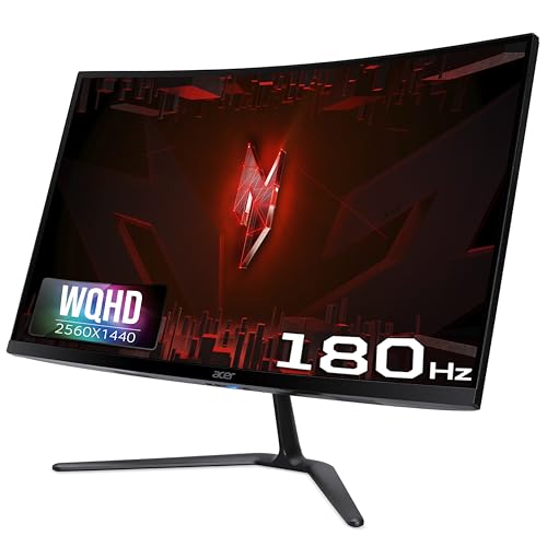Acer ED270U S3 27 Inch WQHD 2560x1440 1500R Curved Gaming Backlit LED LCD Monitor I 1MS VRB, 180Hz Refresh Rate I AMD FreeSync I 2 x HDMI 1 x Display Port I Stereo speakers I Eye Care I HDR 10 I Black view 1