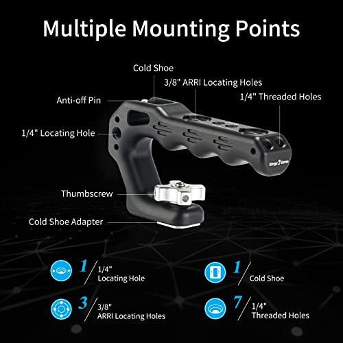 Nitze Universal Mini Cold Shoe Top Handle for Camera Cage DSLR Cameras, Universal Video Rigs(Lil Stinger II Handle) - PA28M-D3 - Image 3