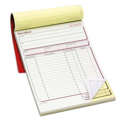 Pukka Pad NCR Duplicate Invoice Book for Business and Sales Tape Bound 50 Entries Per Book Carbonless Copies Perforated Pages for Easy Removal 137x203mm