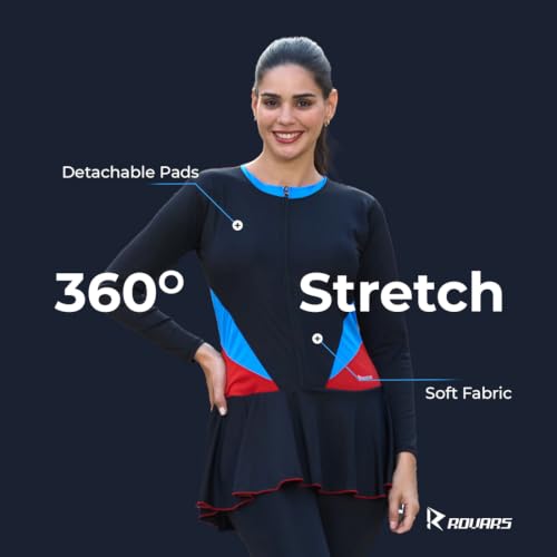 Image of ROVARS Women's Stretchable One Piece Full Body Swim Suit with Removable Pads
