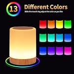 OORUN Touch Bedside Table Lamp,13 RGB Colors & 5 Brightness, USB Rechargeable Desk Lamp, Remote Control Dimmable Night Light with RGB Color Changing,Portable Lamp for Baby, Bedroom, Living Room - Image 3