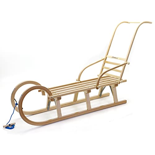 Holzfee Baran S 110 SL Hörnerschlitten mit Schiebelehne