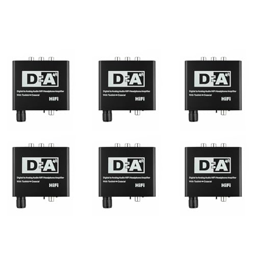 Convertidor de audio digital a analógico de 192 KHz con entrada coaxial y Toslink óptico