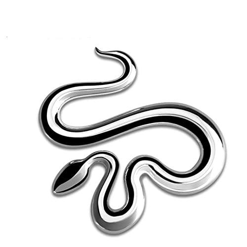 Pegatina 3D de metal de serpiente y logotipo decorativo plateado para moto y coche