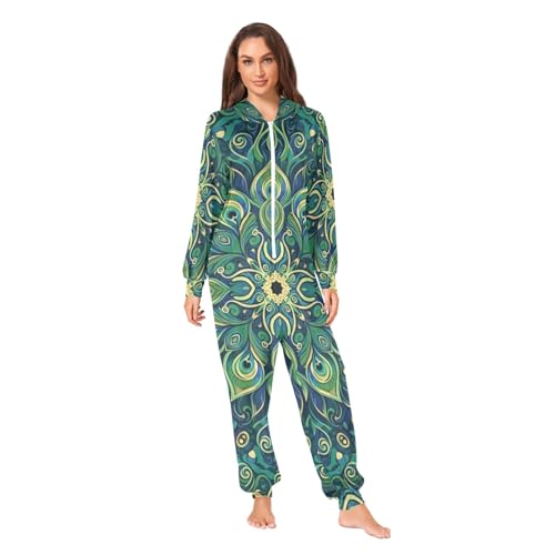 Combinaison pyjama adulte combinaison grenouillère zippée verte