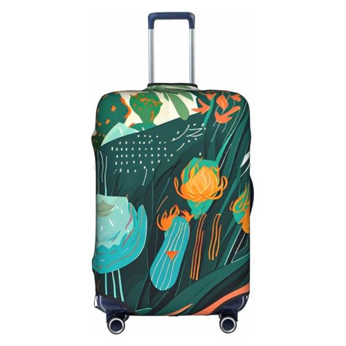 Cactus Tropical Plant Tsa Approved Luggage Cover For 18-32 Inch Suitcases Scratch-Resistant Stretch Luggage Cover