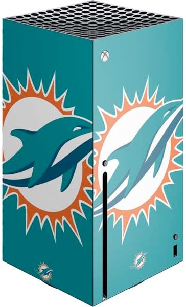 Skinit Decal Gaming Skin Compatible with Xbox Series X Console - Officially Licensed NFL Miami Dolphins Tropical Print Design