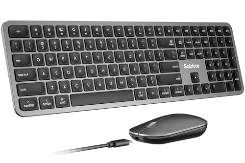 SABLUTE Bluetooth Keyboard and Mouse for Mac, KMA...