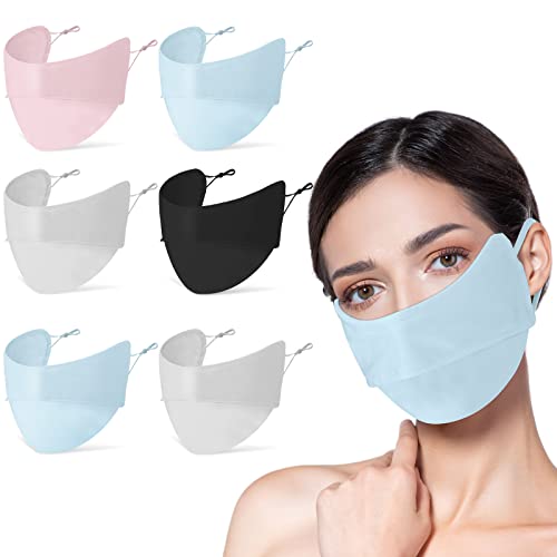 Jeyiour 6 Pcs UV Face Mask Sports Breathable Sports Face Mask Sun Protection Sun Mask for Women Summer Fishing Hiking Cycling
