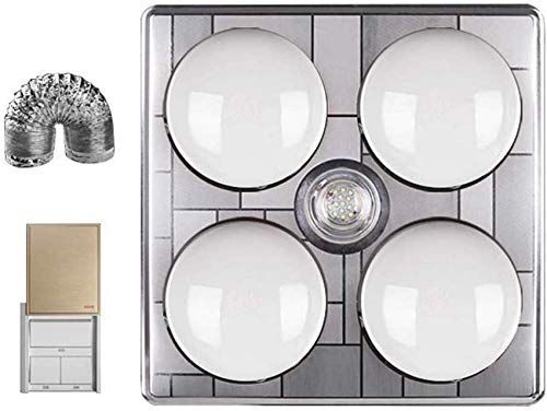 Lámpara calefactora doméstica a prueba de explosiones, calentador de baño, luz de techo integrada para baño, luz de calor para baño, lámpara cálida multifunción, iluminación LED, 1180 W, IPX2, re