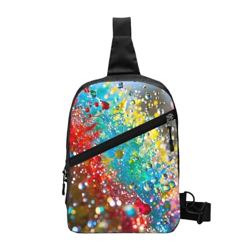 Colorful Spray Pattern (1) Print Men's and Women's Foldable Crossbody Bag,Sports Crossbody Bags,and Daily Chest Bags - Main Image