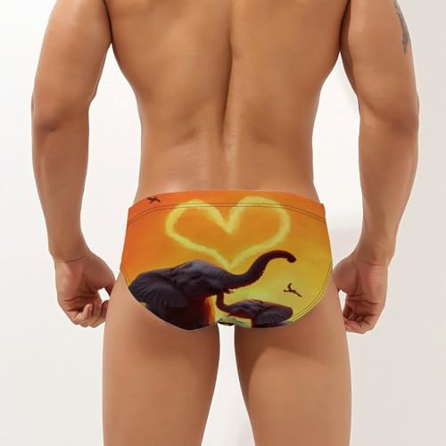 Elephants Mama Love Mens Swim Briefs Sexy Bikini Swimwear Bathing Suits Trunks2