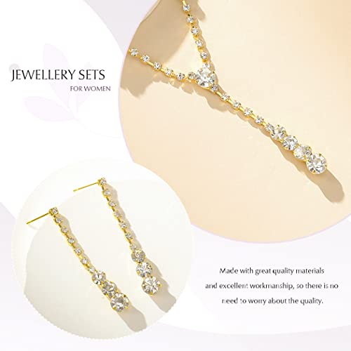 Unicra-Bride-Silver-Bridal-Necklace-Earrings-Set-Crystal-Wedding-Jewelry-Set-Rhinestone-Choker-Necklace-for-Women-and-Brides