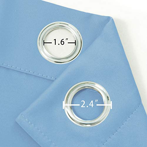 Image of LEMOMO Blackout Curtains 52 x 45 inch /Sky Blue Curtains Set of 2 Panels /Thermal Insulated Room Darkening Bedroom Curtains
