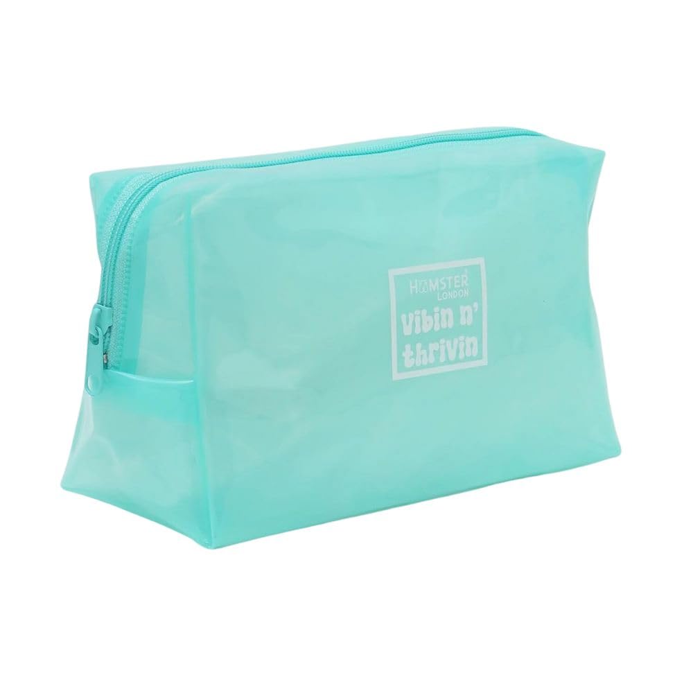 Hamster London Hampton Rectangle Waterproof Fashionable Make up Pouch Organizer Hand Bag Travel Pouch (Aqua)-picture-55