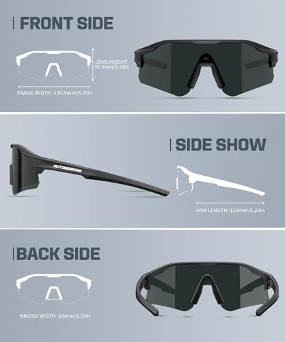 Image of Sport Polarized Sunglasses for Men and Women, Stylish and Lightweight Cycling Sunglasses with UV400 Protection