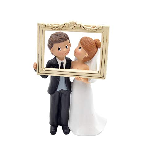 Figura Decorativa de Resina para Tarta de Bodas'Novios Fotocall'. Recuerdos. Decoración. Regalos Originales. Detalles de Bodas, Comuniones, Bautizos, Cumpleaños.CC