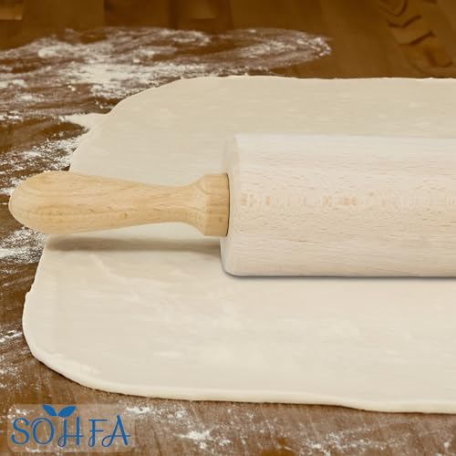 Nudelholz mit Metallachse aus FSC-zertifiziertem Buchenholz