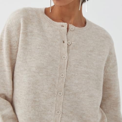Image of Women Y2k Crop Cardigan Sweater Long Sleeve Button Down Cardigan Vintage Open Front Sweater Cute Knit Pullover Tops