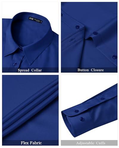 Image of J.VER Womens Dress Shirts Long Sleeve Button Down Shirt Wrinkle-Free Business Casual Blouse Office Work Tops