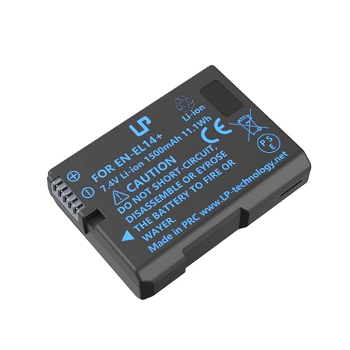 LP EN-EL14 / EN-EL14a Battery 1500mAh for Nikon D3100 D3200 D3300 D3400 D3500 D5100 D5200 D5300 D5500 D5600 DF Coolpix P7000 P7100 P7700 P7800 Cameras (1 Battery)
