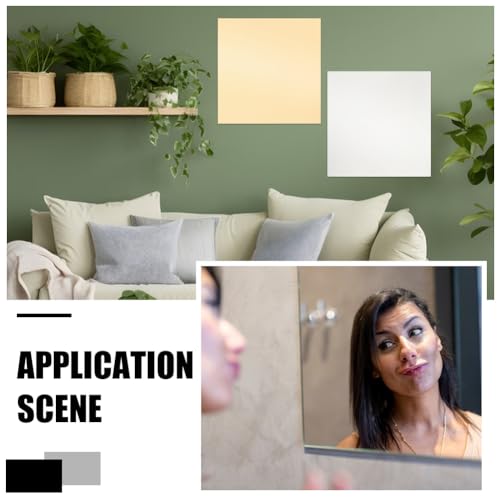 Image of BENECREAT 2Pcs 12x12 Inch Acrylic Mirror Sheets Gold & Silver Acrylic Sheets Opaque Glossy Mirror with Film Attached for Engraving, Wall Decor and DIY Crafts