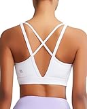 RUNNING GIRL High Impact Sports Bras for Women, High Support Running White Sports Bra Strappy Sports Bras (3060 White M)
