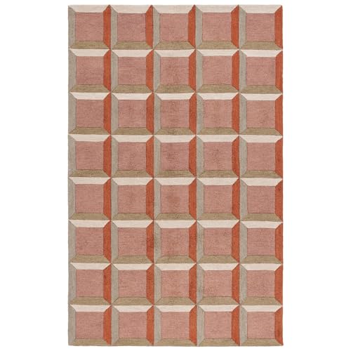 Image of Hand Tufted Wool Carpets Anti Shedding Rug Modern Carpets for Living Room Size 8x10 Feet
