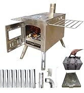 Amazon.com: DANCHEL OUTDOOR T6 Fast Folding Pure Titanium Hot Tent Stove,  Portable Small Camp Wood Burning Stove with 7.2ft Chimney for Survival  Winter Camping Cooking, 4.4lbs : Sports u0026 Outdoors