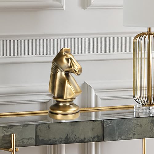 Estatua de ajedrez decoración de oficina caballo rey reina en resina miniatura 4