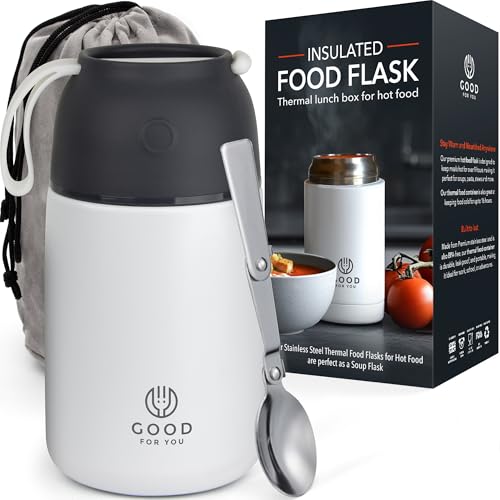 GOOD FOR YOU - Thermal Food flask for hot food, Soup containers, ideal as a thermal lunch box, soup flask or food warmer lunch box - Stainless Steel insulated hot food jar