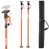 VEVOR Einhandstütze, 2 Stk., Deckenstütze 125–291cm, Teleskopstütze aus Stahl, Montagestütze bis zu 90kg Kapazität zum Installieren von Schränken, Anheben von Trockenbauwänden, Frachtstangen