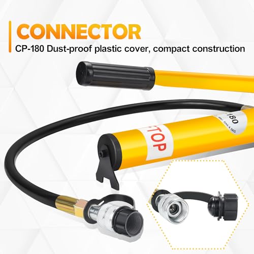 Image of Portable Hydraulic Hand Pump CP-180, 10,000 PSI Manual Hydraulic Pump with Two-Speed Plunger, 350cc Oil Capacity for Jacks, Pullers, Pipe Benders, and More