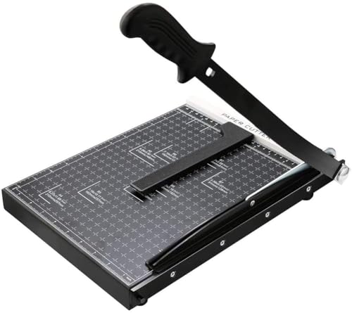 12 Inch Heavy Duty Paper Cutter,Metal Base Guillotine Paper Cutter for A4 Craft and Photo,Dual Paper Guide Bars Trimmer Slicer,12-Sheet Capacity Professional Paper Cutter Slider fo image 4