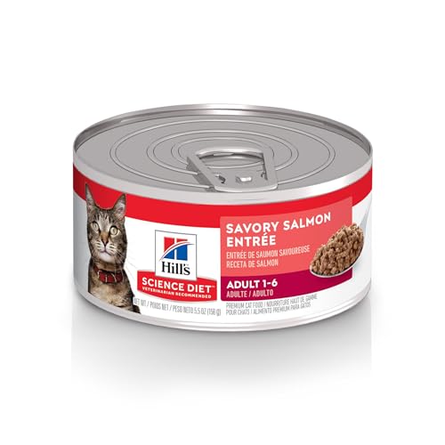 Hill's Science Diet Adult 1-6, Adult 1-6 Premium Nutrition, Wet Cat Food, Salmon Minced, 5.5 oz Can, Case of 24