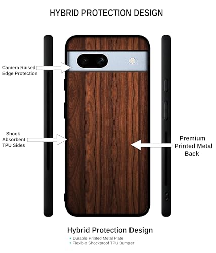 Image of Brown Wooden Texture Design Premium 2D Printed Metal Back Case Cover for Google Pixel 7A 5G