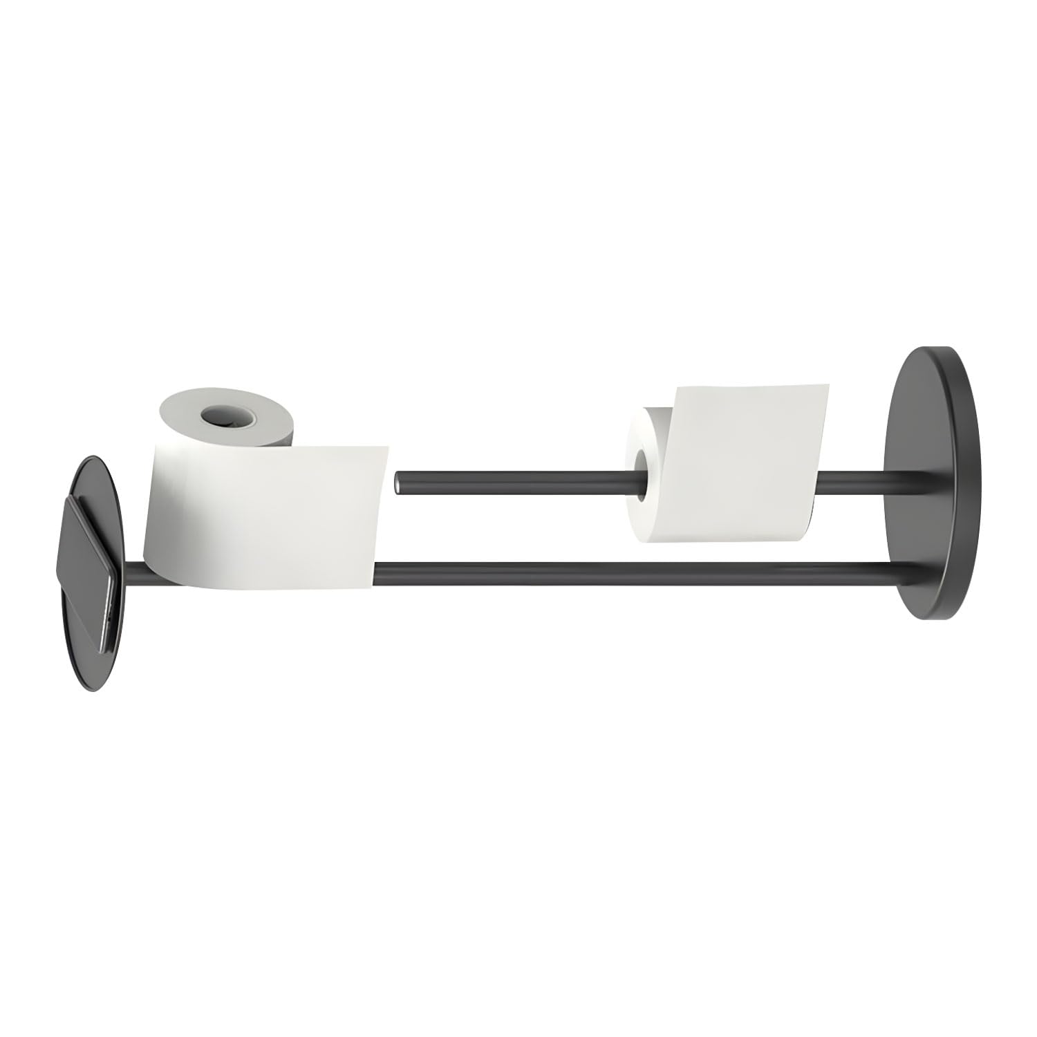 Elnwnnkc Black Metal Bathroom Paper Dispenser Holds 4 Rolls, Space Saving Quick Assembly Stainless Steel Planner