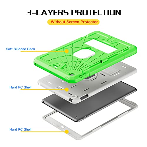 SIBEITU iPad 9.7 Case with Pencil Holder 2018/2017 | iPad 6th Generation Cases with Stand | iPad 5th Generation Case for Kids | Slim Shockproof Protective Case for iPad 9.7 inch 5th/6th Gen Green