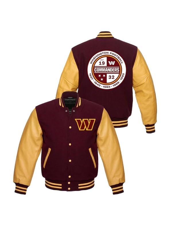 Men’s Rugby Washington varsity Jacket |American Football Commanders Varsity letterman Jacket for Men