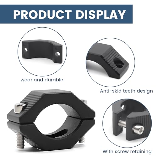 Biqing 2PCS Motorcycle Spotlight Tube Clamp Mount Bar Bracket Motorcycle Driving Fog Light Mounting Brackets Bumper Handlebar 21-35mm(0.9” to 1.3") for Motorcycle Bicycle Offroad ATV SUV - Image 3